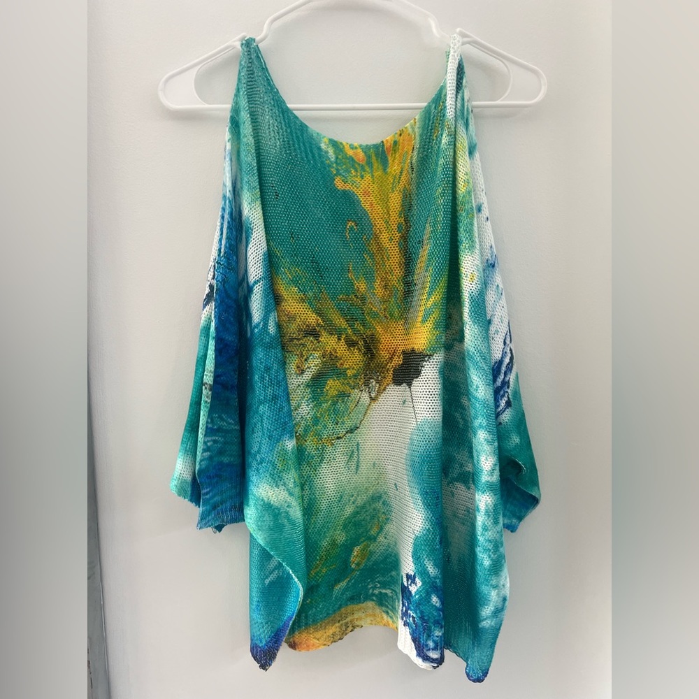 Colorful Abstract Poncho Top